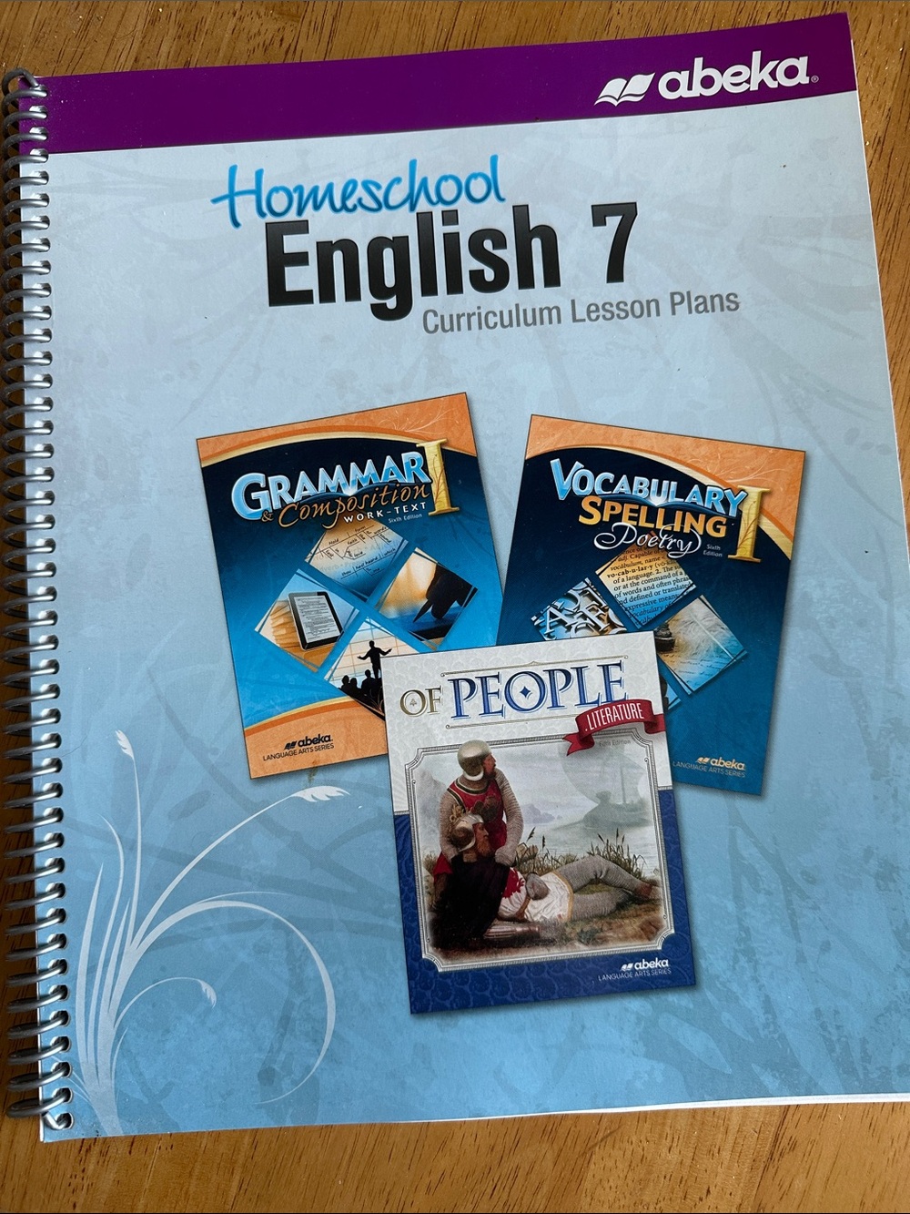 Abeka Homeschool English 7 Curriculum Lesson Plans - Blue & Purple
